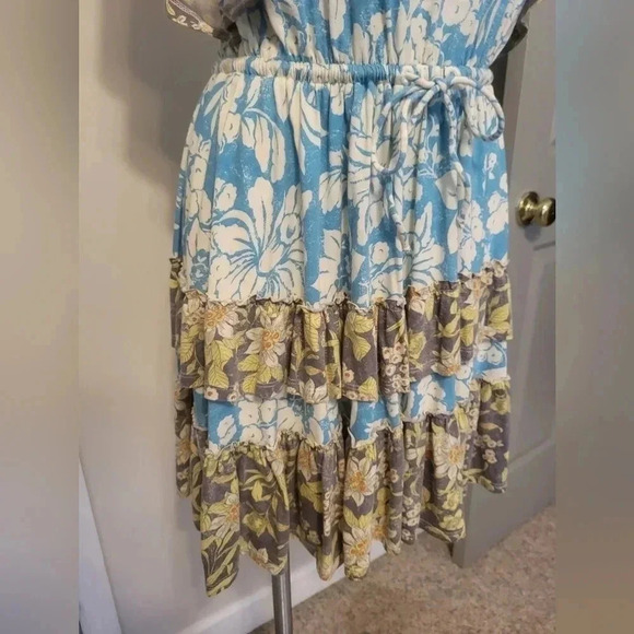 Daily Practice Anthropologie Tiered Ruffle Floral Flutter Sleeve Mini Dress(XS) - Picture 10 of 13